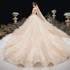 HW436 Luxury Champagne sequined Wedding Dress