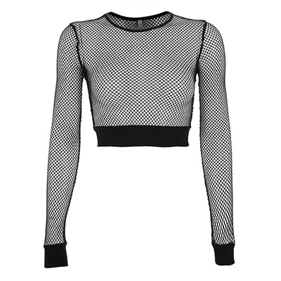 TJ88 Sexy Mesh Crop Tops