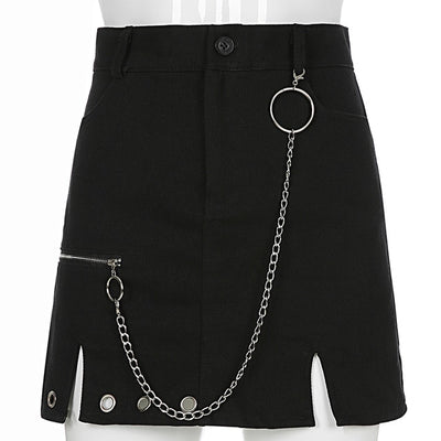 CK41 Cool punk skirt with chain