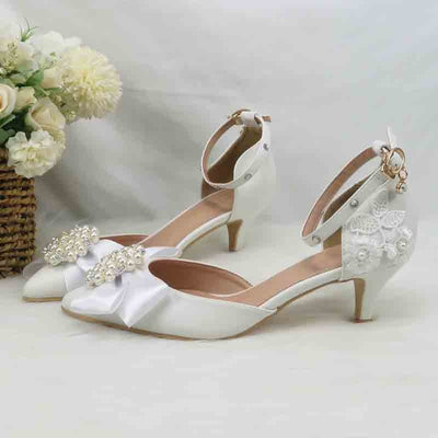 BS303 White Bridal shoes(5/7/8/9Cm)
