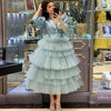 BH323 Lovely Tiered ankle-length Bridesmaid dress