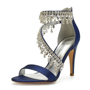 BS117 Diamond satin Wedding Shoes (14 Colors)