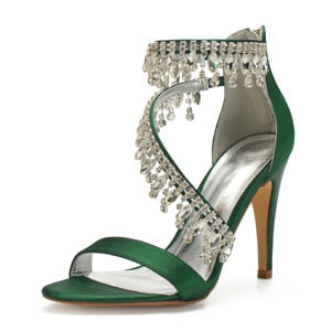 BS117 Diamond satin Wedding Shoes (14 Colors)