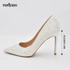 BS319 Satin Bridal shoes Butterfly Pearl Embroidered