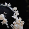 BJ554 Korean-style flower tassel Bridal headband+Earrings