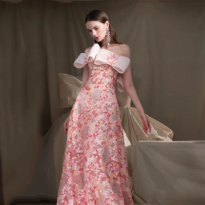 PP582 Floral  A-line Prom Dresses