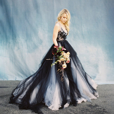 CG235 Colored Scoop Neckline Wedding Gowns