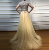 LG163 Luxuriuos full Beading Evening Gown with overskirt ( 2 Colors )