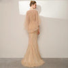 LG314 Glamorous beading Evening Gowns with feather cloak(4 Colors)
