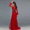 LG316 Long sleeves beading feather A-line Evening Gowns( 5 Colors)
