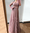 LG316 Long sleeves beading feather A-line Evening Gowns( 5 Colors)