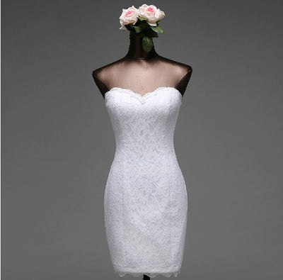 SS103 : Real Photo 2in1 strapless wedding dress with detachable