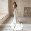 HW214 High-grade Satin mermaid Bridal gown with detachable train