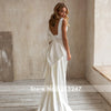 HW214 High-grade Satin mermaid Bridal gown with detachable train