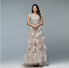 LG323 Real photo Couture nude beading feathers A-Line Evening Gown
