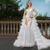 HW215 Real Photo mermaid wedding dress with ruffle train