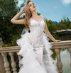 HW215 Real Photo mermaid wedding dress with ruffle train