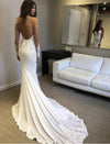 CW229 Sexy open back deep V neck Mermaid Wedding dress