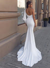CW367 Minimalist One shoulder mermaid Wedding dresses