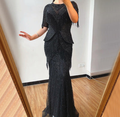 LG341 Real pictures luxurious tassel beading Pageant Gowns(6 Colors)