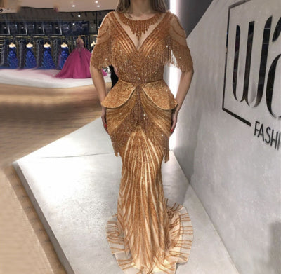 LG341 Real pictures luxurious tassel beading Pageant Gowns(6 Colors)