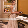 HW254 Luxury Spaghetti Straps Beaded Bridal Gown