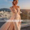 HW255 Gorgeous Appliques Mermaid Wedding Dress Detachable Train