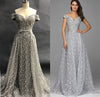 LG166 Sexy Grey Sweetheart neckline Evening Gowns with overskirt