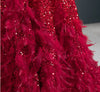 LG325 Real Photo Sequins Feathers Muslim Evening Gowns(Custom Colors)