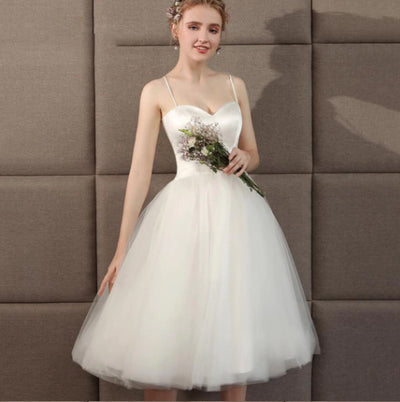SS104 Real Photo simple short wedding dress