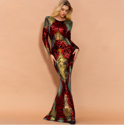 PP311 Long sleeves sequined backless Party Dresses (3 Colors)