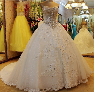 CW195 Sweetheart Corset crystals beaded  Wedding Dresses