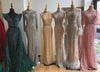 LG183 : 2 Styles Long Sleeves full diamond beaded Evening Dresses(5 Colors)