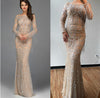 LG369 Real Photo Luxurious Gold sequined Evening Gown