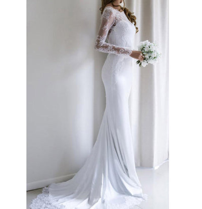 CW127 Lace Long sleeve mermaid Wedding Dresses