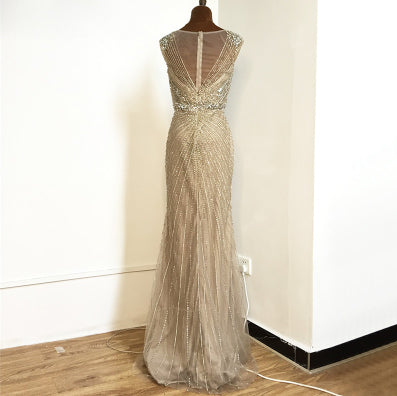LG378 Real Pictures : Luxury diamond beaded Evening Gowns ( 2 Colors)
