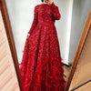 LG325 Real Photo Sequins Feathers Muslim Evening Gowns(Custom Colors)