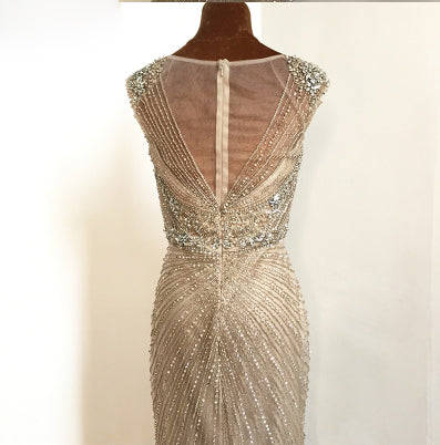 LG378 Real Pictures : Luxury diamond beaded Evening Gowns ( 2 Colors)