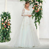 CW134 ivory square neck long sleeves Bridal dress