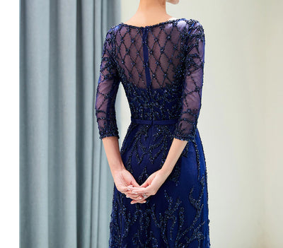LG109 Luxury Half Sleeve  beaded Evening Dresses (3 Colors )