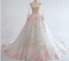 CG54 Pink Floral embroidery A-line Wedding dress