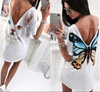 TJ10 Fashion V neck back with Cat/ Butterfly Print Tops