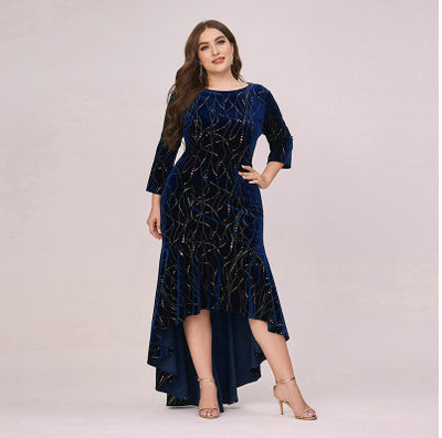 BH245 Plus size velvet high low Bridesmaid dresses ( 3 Colors)