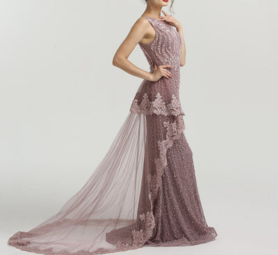 LG99 : 2 Styles Pearls beaded Evening Gowns