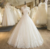 CW115 Real Photo Short Sleeve Lace Appliques A-Line Wedding Dress