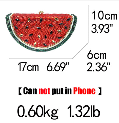 CB32 Watermelon shape crystal Bridal Clutch Bag