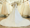 CW148 Long Sleeves A Line Wedding Gown with Chapel train