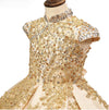 FG92 Luxury Gold embroidery Pageant girl dresses