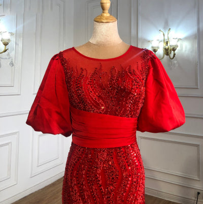 LG365 Luxury beaded half puff sleeves Evening Gowns ( 2 Colors )