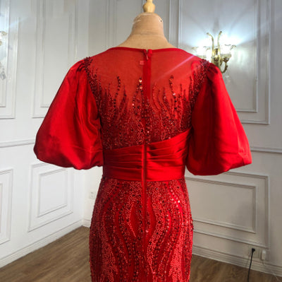 LG365 Luxury beaded half puff sleeves Evening Gowns ( 2 Colors )